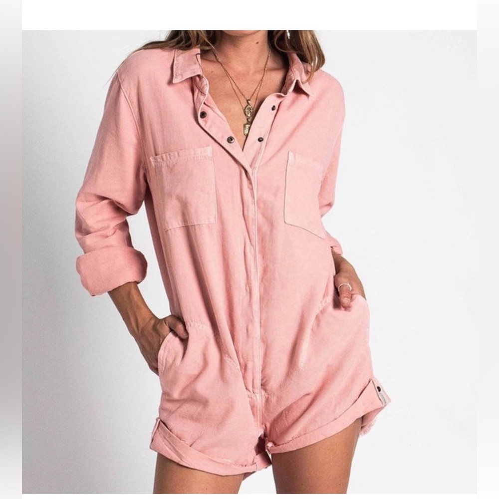 Free People x One Teaspoon Prophecy Pink Short Romper Jumpsuit